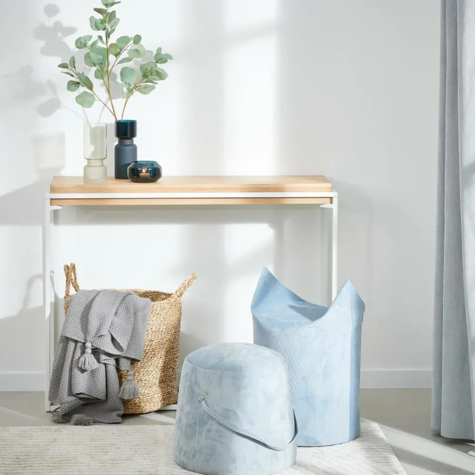 Discount CASA BLOK Table Murale Blanc, Naturel