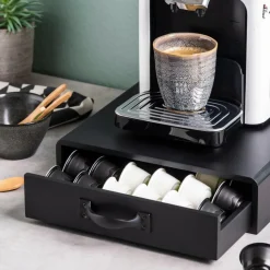 New CASA CAFE Boîte Tiroir Pour Capsules Café Noir