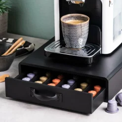 New CASA CAFE Boîte Tiroir Pour Capsules Café Noir