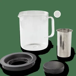 Best CASA CHAI Théière 1,5 L Noir, Transparent