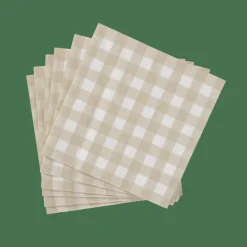 Outlet CASA CHECK SAND Set De 20 Serviettes Beige