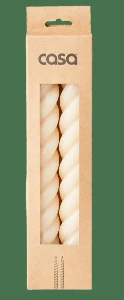 Outlet CASA CURL Bougies Set De 2 Beige