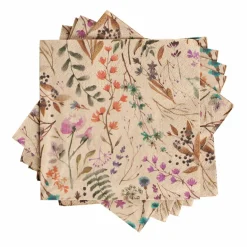 Clearance CASA ECO DRIED FLOWER Set De 20 Serviettes Multicolore