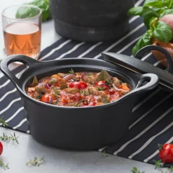 Sale CASA FERO Pot Allant Au Four Avec Couvercle 80 CL Noir