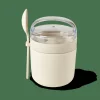 Sale CASA FRESHMOOD Pot à Petit Déjeuner +cuillère 32cl Blanc, Brun, Vert