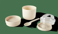 Sale CASA FRESHMOOD Pot à Petit Déjeuner +cuillère 32cl Blanc, Brun, Vert