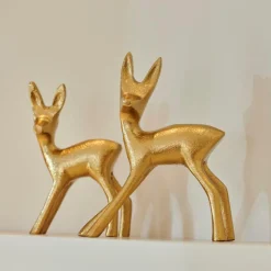 CASA GOLDY Décoratif Cerf Doré