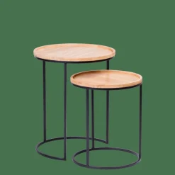 Sale CASA GOM Tables D'appoint Set De 2 Noir, Naturel
