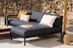 Best CASA HANNA Chaise Longue Teck Noir