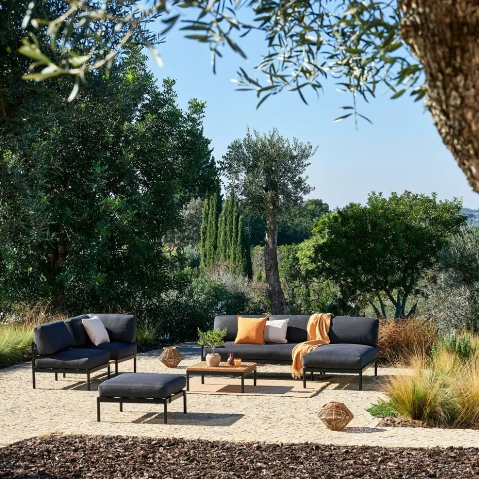 Best CASA HANNA Chaise Longue Teck Noir