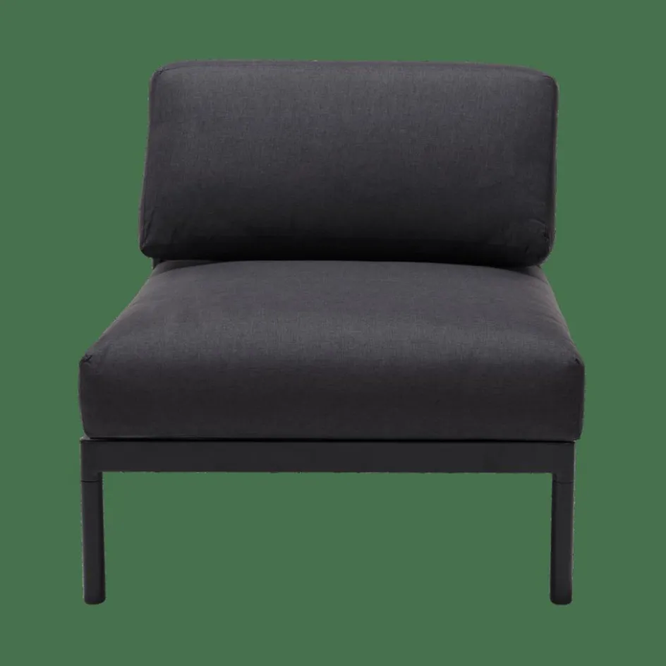 CASA HANNA Lounge Teck Fauteuil Noir