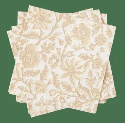 Sale CASA HENNA FLOWER Set De 20 Serviettes Rouge, Beige