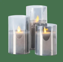 Clearance CASA ION Bougies LED Set De 3 Gris