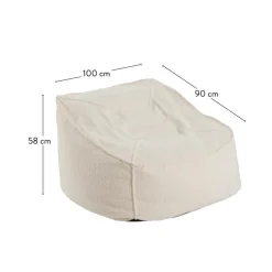 New CASA JACKI Fauteuil Pouf Poire Blanc