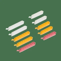 New CASA KLIPPER Clips De Fermeture Set De 10 Mélange De Couleurs Gris, Jaune Foncé, Terre Cuite