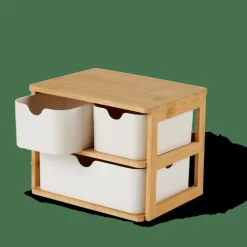 Sale CASA KONDO Organisateur 3 Tiroirs Blanc, Naturel
