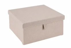 CASA LINOLUX Boîte De Rangement Avec Fermeture éclair Beige