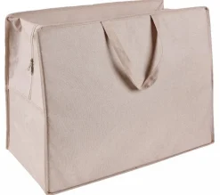 Clearance CASA LINOLUX Boîte De Rangement Avec Fermeture éclair Beige