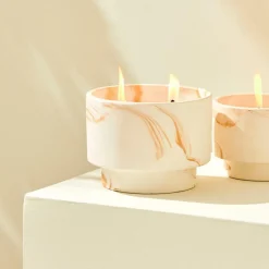 Best CASA MARBLE Bougies D'extérieur Blanc, Orange