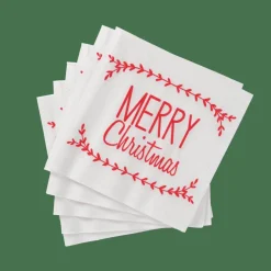 Outlet CASA MERRY CHRISTMAS Set De 20 Serviettes Rouge