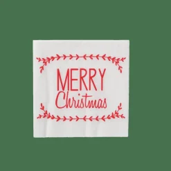 Outlet CASA MERRY CHRISTMAS Set De 20 Serviettes Rouge