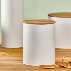 New CASA NAGINI Boîte Conservation Pour Biscuits Blanc, Naturel