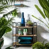 Outlet CASA OSLO Étagère Trolley 3 Tablettes Noir, Naturel