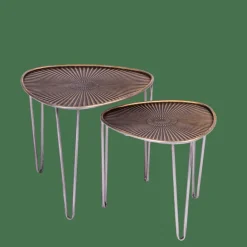 Hot CASA OVO Tables D'appoint Set De 2 38X38X35CM/46.5X46.5X41CM Argent, Cuivre