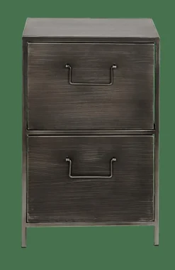 Hot CASA PHARMA Armoire à 2 Tiroirs Noir