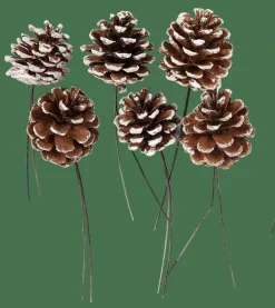 Discount CASA PINECONE Pommes De Pin Set De 6 2 Couleurs Blanc, Argent