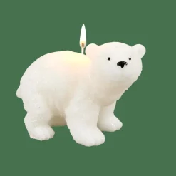 Sale CASA POLA Bougie Ours Blanc Blanc
