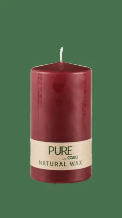 Discount CASA PURE Bougie Cylindrique Rouge Foncé