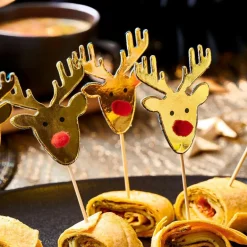 Outlet CASA REINDEER Piques Apéritif Set De 10 Doré