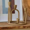 Sale CASA RINGS Bougeoir Pour 4 Bougies Brun Clair