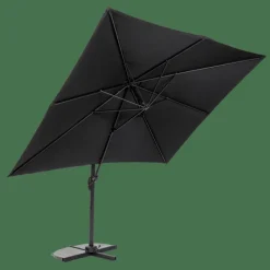 New CASA RIVA Parasol Déporté Sans Pied De Parasol Noir