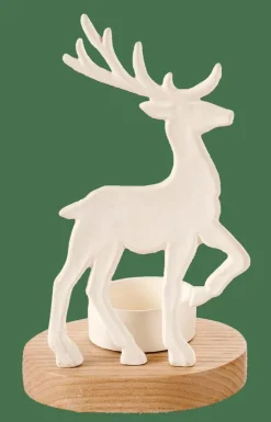 Sale CASA SCANDY DEER Porte-bougie Chauffe-plat Blanc, Naturel