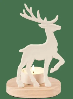 Sale CASA SCANDY DEER Porte-bougie Chauffe-plat Blanc, Naturel