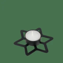 Sale CASA STAR Support Bougie Chauffe-plat Noir