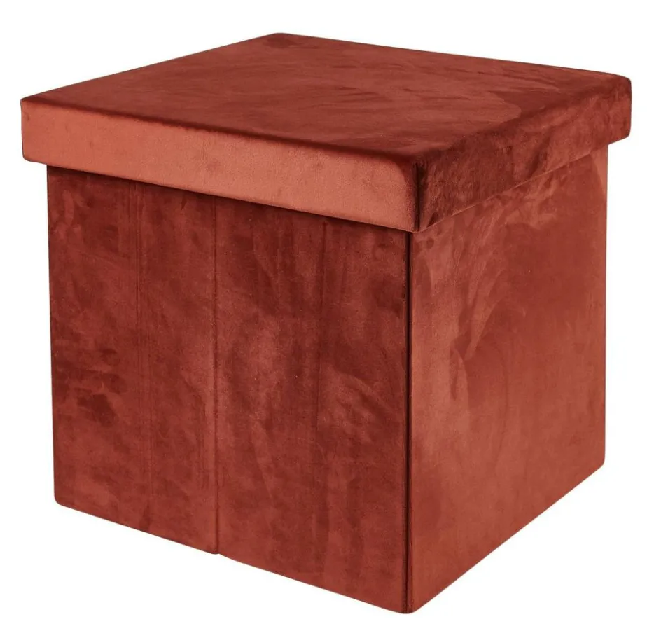 Best CASA STOR Pouf Pliable Avec Rangement Bordeaux