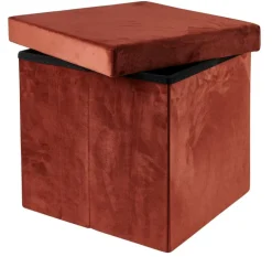 Best CASA STOR Pouf Pliable Avec Rangement Bordeaux