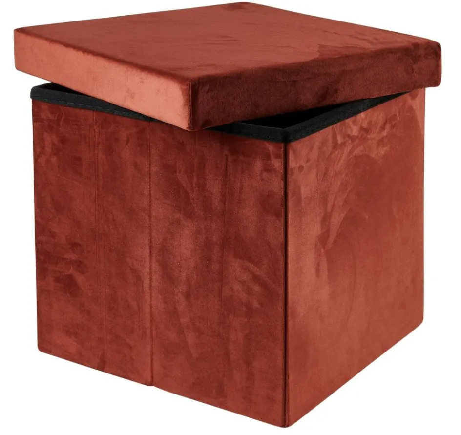 Best CASA STOR Pouf Pliable Avec Rangement Bordeaux