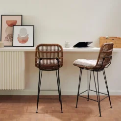 Discount CASA SUMATRA Tabouret De Bar Noir, Naturel