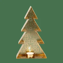 New CASA TREE Support Bougie Chauffe-plat Doré