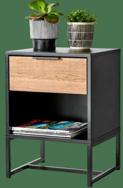 Best CASA TRENTON Table De Chevet Noir, Naturel