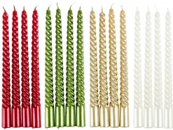 Outlet CASA TWIST Bougies Torsadées Set De 4 Rouge