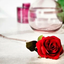 Clearance CASA VELVET Fleur Artificielle Rouge