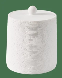 Best CASA WHITE ELEGANCE Boîte à Coton Avec Couvercle Blanc