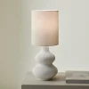 Clearance CASA WHITESTONE Lampe De Table Avec Abat-jour E27 Blanc Cassé