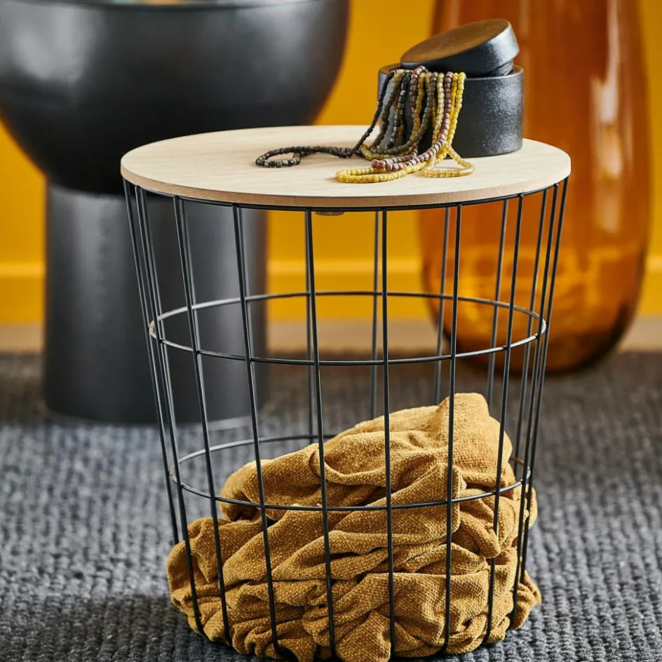 Online CASA WIRE Table D'appoint Noir, Naturel
