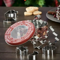 Clearance CASA X-MAS Emporte-pièces Set De 8 En Boîte Métallique Argent